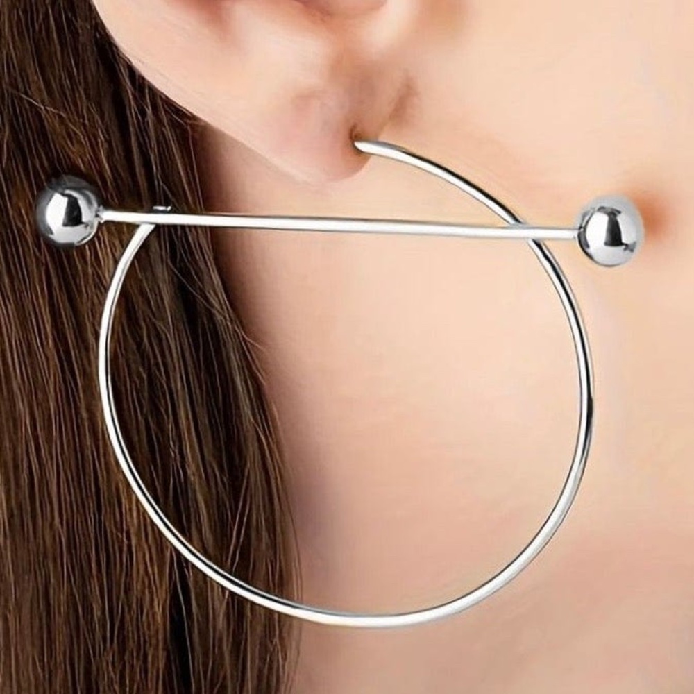 Womens Silver‎ Hoop Earrings